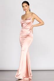 Find light pink dress here Nahla Formal Satin Mermaid Dress In 2021 Silk Bridesmaid Dresses Light Pink Formal Dresses Blush Formal Dresses