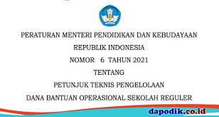 Juknis dan contoh format laporan rekapitulasi realisasi penggunaan dana bos reguler, bisa anda download pada link berikut ini: Permendikbud No 6 Tahun 2021 Tentang Petunjuk Teknis Juknis Bantuan Operasional Sekolah Bos Reguler Tp 2021 2022 Dapodik Co Id