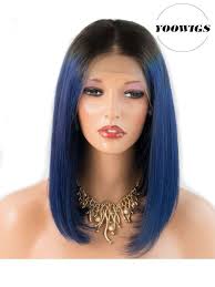 Black And Blue Bob Wig Yoowigs Pre Plucked Ombre Dark Blue Color Bob Human Hair Wigs With Baby Hair Straight Brazilian 360 Lace F Short Ombre Hair 100 Human Hair Wigs Human Hair Wigs