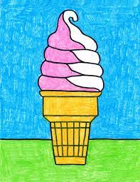 Next, make a line on the top of the v shape that is slightly longer than the top of the v. How To Draw An Ice Cream Cone Art Projects For Kids