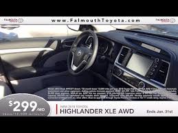 5 months left on contract. 2018 Toyota Highlander Xle Lease 299 Mo Falmouth Toyota Cape Cod Youtube