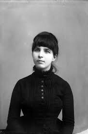 Short Bangs Edwardian Hairstyles Dark Dress Vintage Photos