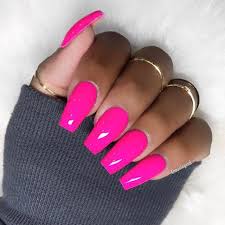 When the acrylic dries off, file and buff your nails until. Perfect Pinks By Chaunlegend Pink Nail Colors Neon Pink Nails Pink Acrylic Nails