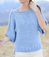 Easy knit blanket sweater pattern. Free Knitting Pattern For Easy Quick Tee Pullover Easy Sweater Knitting Patterns Knitting Patterns Free Sweater Sweater Pattern