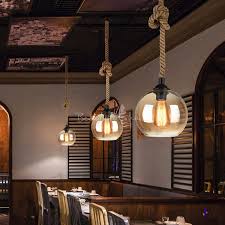 Modern Globe Hanging Lights Glass 1 Light Pendant Lighting Fixtures With Rope For Bar Takeluckhome Com