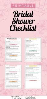 Bridal Shower Checklist With Colorful Headings Plan The Etsy Bridal Shower Checklist Bridal Shower Planner Wedding Planning Checklist