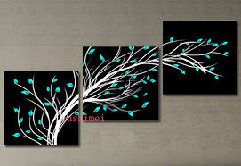 Black And White Oil Paintings On Canvas New Flower Oil Painting Hand Painted 3 Piece Set Black White Blue Canvas Landscape Living Room Jpg 700 481 Oil Painting Flowers