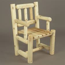 This naturally checked northern white cedar log lounge chair delivers comfort, durability and rustic assembled table size: Cedar Looks Log Captain S Chair Lakeland Mills