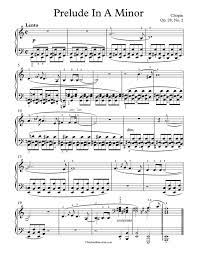 Free Piano Sheet Music Prelude In A Minor Op 28 No 2 Chopin Enjoy Piano Sheet Music Free Sheet Music Piano Sheet Music