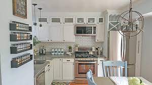 Creating a recessed kitchen corner cabinet with a sink. Tall Kitchen Cabinets How To Add Height The Honeycomb Home