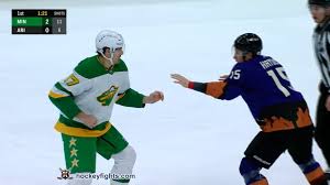 Minnesota wild forward marcus foligno traded shots with vegas golden knights defender nicolas hague during their wednesday night game. Marcus Foligno