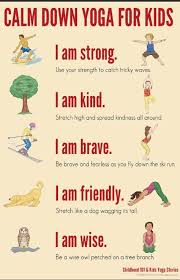 Calm Down Yoga Routine For Kids Printable Yoga For Kids Teaching Exercise For Kids