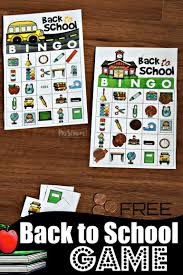 Free Back To School Bingo Game Kids Will Have Fun Celebrating The First Day Of School W Printable Games For Kids Back To School Printable Activities For Kids