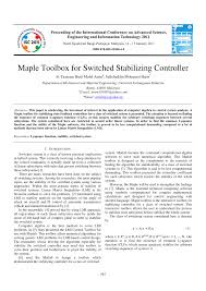 Haris & company enjoys a very good repute in its sectors of operations like oil & gas, power, petrochemical, telecommunication, infrastructure development, hvac and other industries. Pdf Maple Toolbox For Switched Stabilizing Controller