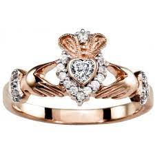 Ladies 10k 14k 18k Rose Gold Diamond Claddagh Ring Diamond Claddagh Ring Gold Claddagh Ring Claddagh Engagement Ring Diamonds