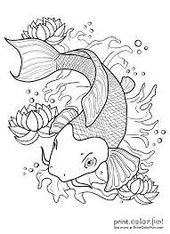 Your child will love coloring his favorite zoo animals. Koi Fish In A Pond Print Color Fun