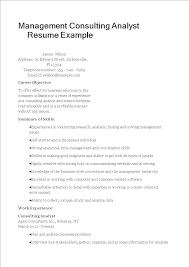management consulting analyst resume