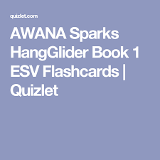 Awana Sparks Hangglider Book 1 Esv Flashcards Awana Sparks Flashcards Awana