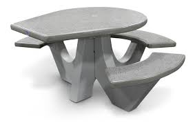 Ada Wheelchair Accessible Round Concrete Picnic Table With Polished Terrazzo Finish Picnic Table Wheelchair Polished Concrete