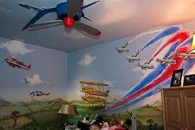 Aviation Murals And Propeller Ceiling Fan Airplane Decor Airplane Kids Room Airplane Room