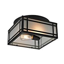 Falls between a flush mount fixture and a chandelier in style and hangs approximately 4 to 8 from the ceiling. Addington Park 2 Light Mission Style Outdoor Flush Mount Light With Frosted Glass Black 31748 The Home Depot Outdoor Flush Mounts Outdoor Flush Mount Lighting Flush Mount Lighting