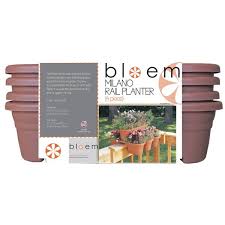 Bloem dura cotta plastic window box, living green, 24 in. 21 Terra Cotta Bloem Mrp421 46 Milano Rail Planters 2 X Pack Of 4 Gardening Com Pots Planters Container Accessories