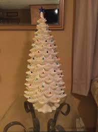 Rare Vintage Huge Big Very Tall 32 White 2 Piece Ceramic Lighted Christmas Tr In 2020 Ceramic Christmas Trees Vintage Ceramic Christmas Tree Artificial Christmas Tree