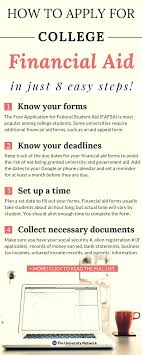 Applying For Financial Aid In 8 Easy Steps The University Network Apply For College Scholarships For College Financial Aid For College