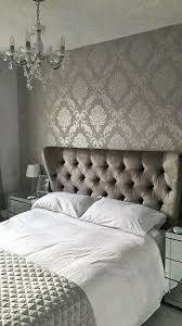 Wallpaper gray bed in the bedroom. Pin By Ali Azim On Home Grey Wallpaper Bedroom Feature Wall Bedroom Wallpaper Bedroom Feature Wall