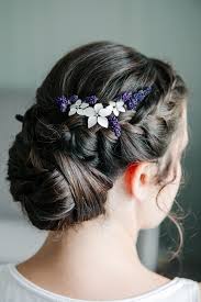 Haarschmuck Braunes Haar Hochsteckfrisur Lavendel Brautfrisur Brautfrisur Frisur Hochgesteckt Hochsteckfrisur
