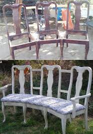 Curved Three Chairs Bench Collage Upcycle Chair Furniture Projects Recycled Furniture