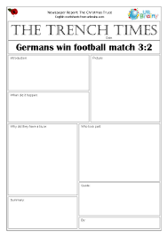 Newspaper report writing ks2 planning best paper 2017. Newspaper Report Ww1 The Christmas Truce First World War By Urbrainy Com