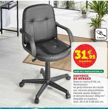 Les sièges d'une profondeur de 500 mm et d'une largeur de 540 mm vous offrent un plus grand confort. Offre Fauteuil De Bureau Chez Hyper U