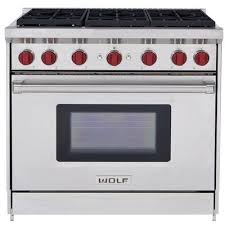 These burners are so powerful. Wolf Gr366 36 Inch Pro Style Gas Range With 6 Dual Stacked Sealed Burners 5 5 Cu Ft Convection Oven Continuous Grates Infrared Broiler Red Control Knobs Island Trim And Star K Certified Natural Gas