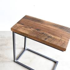 Reclaimed Wood C Table Industrial Box Frame Side Table C Etsy In 2020 C Table Reclaimed Wood Box Frames