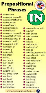 When a prepositional phrase acts upon a noun, we say it is behaving adjectivally because adjectives modify nouns. Prepositional Phrases In List Example Phrases English Grammar Here