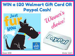 On our store on facebook marketplace, we currently only support buying a single gift card at a time, although you can make multiple p. Win A 20 Walmart Gift Card Or Paypal Cash Open Ww Ends 12 21 Miss Molly Says