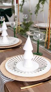Harlow Thistle Home Design Lifestyle Diy Modern Christmas Table Hoop Centerpiece Holiday Table Settings Holiday Table Decorations Christmas Table Settings