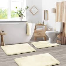 Over 36,000 bath rugs great selection & price free shipping on prime eligible orders. Clara Clark 3 Pack Bath Mat Set Large Small And Contour Bathroom Rug Set Absorbent Memory Foam Bath Rugs Non Slip Thick Velvet Microfiber Bathrug Plush Shower Toilet Bathmats Carpet White Bath Mats