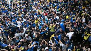 Boca juniors football fans celebrate argentina superleague win. Copa Libertadores Final River Plate Beat Boca Juniors 3 1 In Extra Time Agg 5 3 Bbc Sport