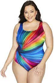 Longitude Women S Plus Size Swimwear Twisted Ways Panel Scoopneck Long Torso One Piece Swimsuit At Amaz Plus Size Swimwear Women S Plus Size Swimwear Swimsuits
