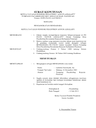 Contoh sk yayasan pendirian sekolah. Surat Keputusan Kepala Sekolah Bendahara Paud