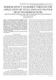It was mentioned by gifted singer divina baileigh, written by norbert noran and cursed by gryphon technology. Pdf Horror Effect Technique Through The Application Of Film Language On Four Selected Horror Films