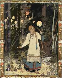 Vasilisa The Beautiful And Baba Yaga Illustrated By Ivan Bilibin Vasilisa The Beautiful At The Hut Of Baba Yaga Ivan Bilibin Fairytale Art Fairytale Illustration