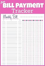 monthly bill tracker template