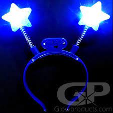 Blue Star Flashing Led Headbands Glowing Head Boppers Glowproducts Com