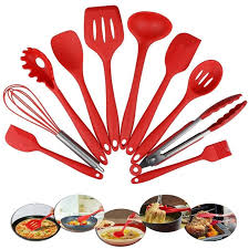 3 letter answer(s) to kitchen gadget company Catzon 10 Piece Cooking Utensils Silicone Kitchen Utensils Set Non Toxic Hygienic Safety Heat Resistant Red Buy Cookware Sets 7300427673324