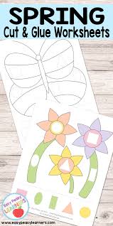 In these 4 kindergarten worksheets students cut out objects, sort them and then paste them on one of the given backgrounds. Free Spring Cut And Glue Worksheets Easy Peasy Learners