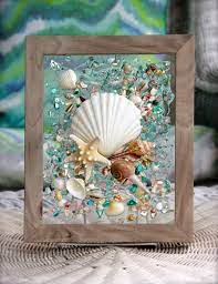 Beach Glass Art Nautical Decor Beach Decor For Bathroom Coastal Decor Wall Art Seaglass Art Sea Glass Wall Art Seashell Glass Art Sea Glass Crafts Beach Glass Art Glass Crafts
