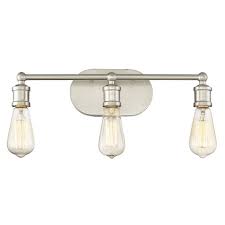 So, the lighting over your bathroom vanity isn't doing much good is it? Trade Winds Industrial 3 Light Bathroom Vanity Light In Brushed Nickel
